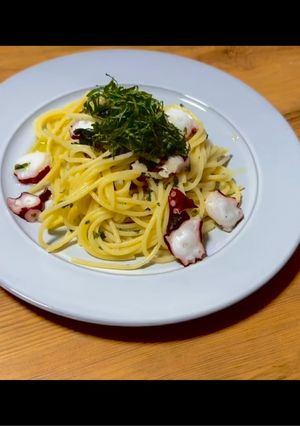 【簡単パスタ】タコと大葉のぺぺロンチーノ-レシピのメイン写真