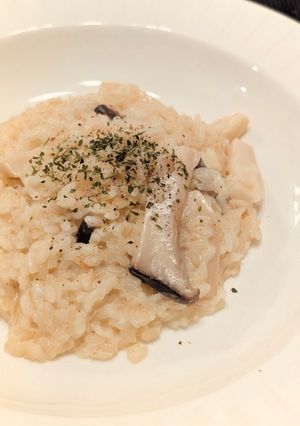 生米から作るエリンギのチーズリゾット-レシピのメイン写真