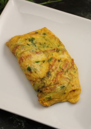 簡単！豆苗とハムの卵焼き-レシピのメイン写真
