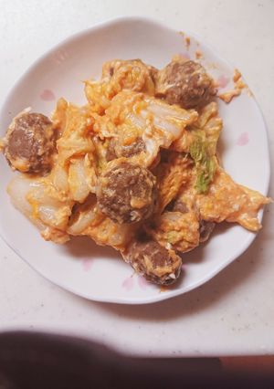 ミートボールと白菜の玉子炒め-レシピのメイン写真