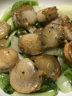 青梗菜とベビー帆立の塩炒め-レシピのメイン写真