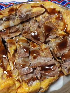 半端に残った卵と豚バラ肉でとんぺい焼き-レシピのメイン写真