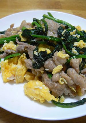 豚とほうれん草と卵の中華塩炒め-レシピのメイン写真