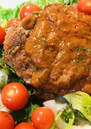 合挽き肉のハンバーグ●トマト缶ソース-レシピのメイン写真