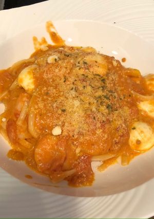 エビトマトモッツァレラのクリームパスタ-レシピのメイン写真