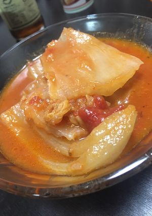 白菜と鳥モモのトマトスープ-レシピのメイン写真