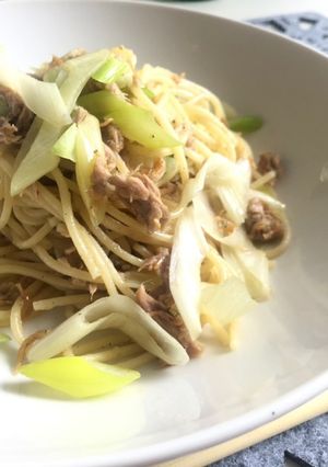 ネギ・ツナの簡単ランチ！梅風味和風パスタ-レシピのメイン写真