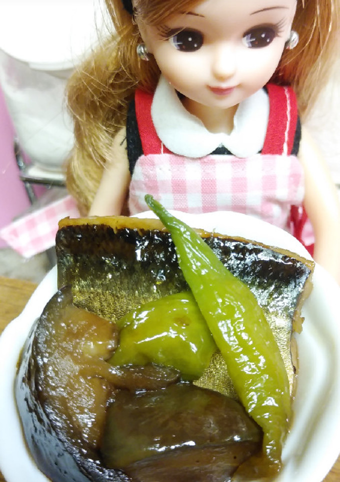リカちゃん♡なすとピーマンさんまの煮付け-レシピのメイン写真