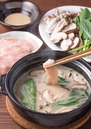 鶏むね肉でヘルシー糀甘酒豆乳しゃぶしゃぶ-レシピのメイン写真