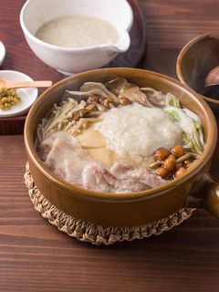 きのこと豚バラ肉のとろろ鍋-レシピのメイン写真