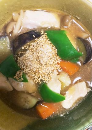 全てレンジ胸肉根菜のにんにく醤油炒め煮-レシピのメイン写真