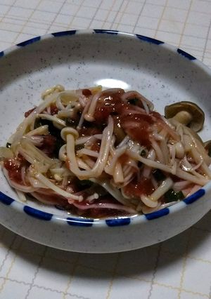 エノキ&シメジネギ梅和えご飯のとも-レシピのメイン写真