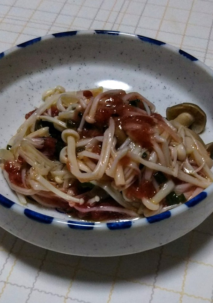 エノキ&シメジネギ梅和えご飯のとも-レシピのメイン写真