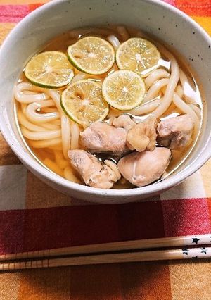 スダチと豚肉のおうどん-レシピのメイン写真