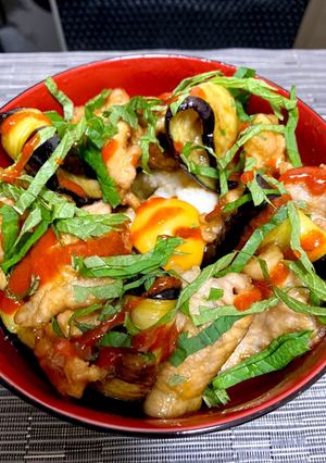 ☆豚となすの甘辛丼☆-レシピのメイン写真