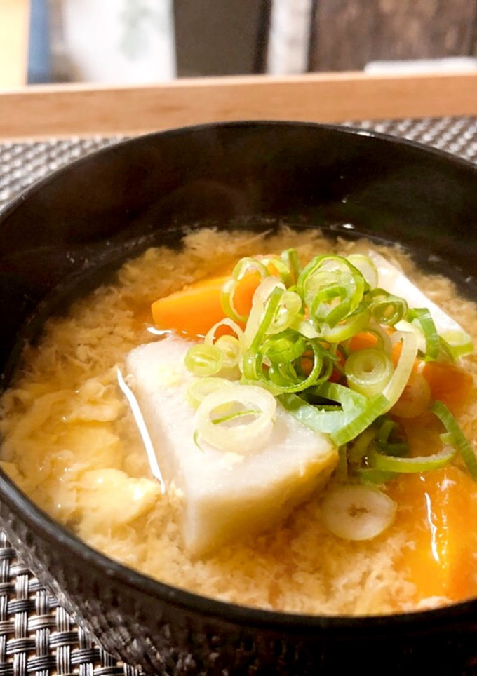 里芋とにんじんのかき玉味噌汁-レシピのメイン写真