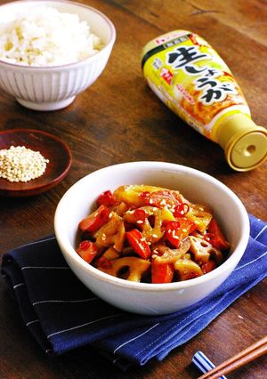 生姜入り蓮根と人参のレンチン甘辛きんぴら-レシピのメイン写真