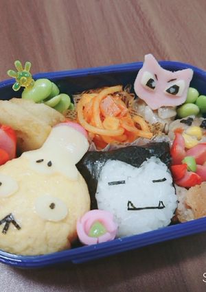 ポケモン弁当✨コダック＆カビゴン＆ミュウ-レシピのメイン写真