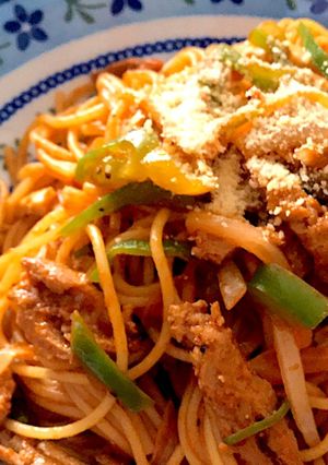 大豆のお肉のナポリタン、鶏肉でもOK！-レシピのメイン写真