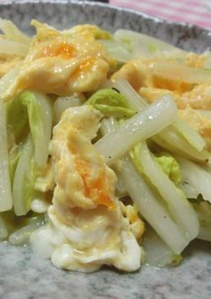 材料2つ☆　白菜とたまごの中華炒め　-レシピのメイン写真