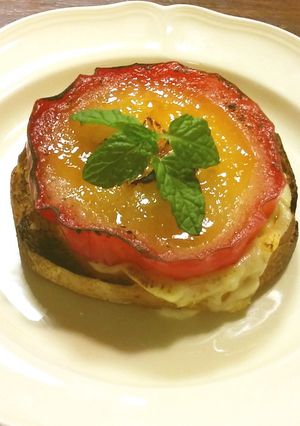 簡単、焼きリンゴのオープンサンド-レシピのメイン写真