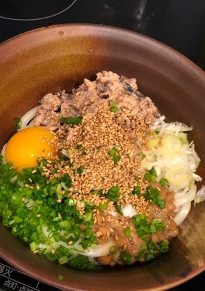 鯖缶と納豆のうどん-レシピのメイン写真