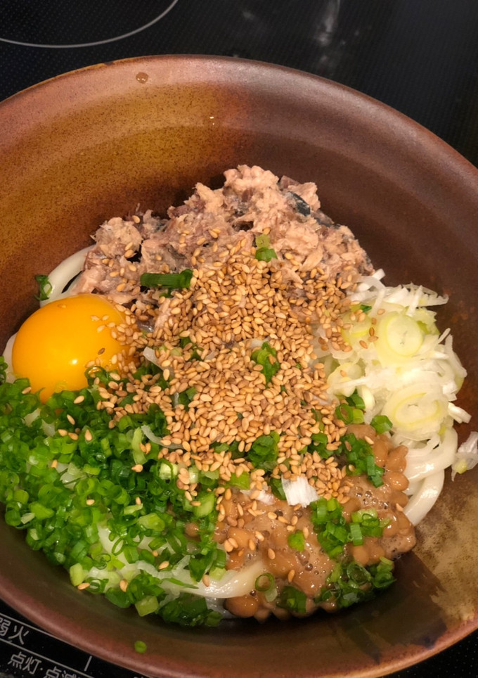 鯖缶と納豆のうどん-レシピのメイン写真