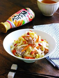 塩揉みギュッ白菜と豚ばら肉のめんつゆ和え-レシピのメイン写真