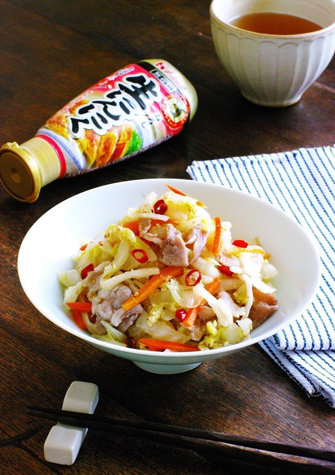塩揉みギュッ白菜と豚ばら肉のめんつゆ和え-レシピのメイン写真