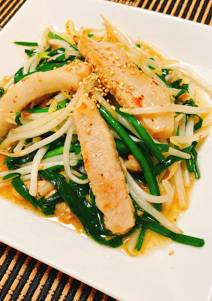 シャキうま！豚トロのニラもやし塩だれ炒め-レシピのメイン写真