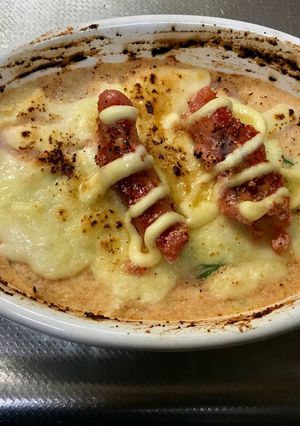 ポテサラに明太子入れて焼いちゃうぞ！-レシピのメイン写真