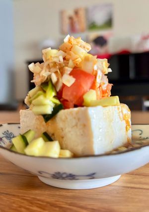 節約簡単☆夏野菜で冷や奴☆香味ダレ副菜に-レシピのメイン写真