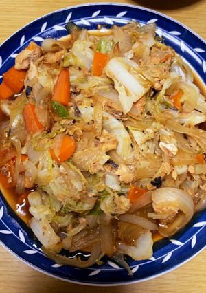 MrsWongちのしゃけ入り野菜炒め-レシピのメイン写真