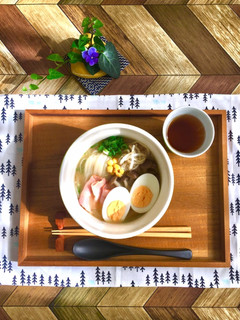 水からキノコ☆ベーコン入り味噌味のフォー-レシピのメイン写真