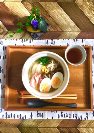 水からキノコ☆ベーコン入り味噌味のフォー-レシピのメイン写真