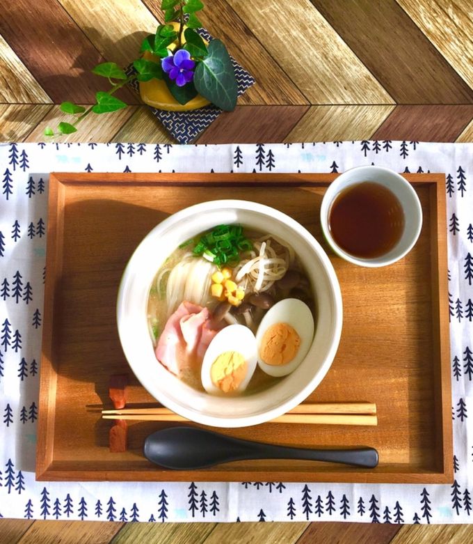 水からキノコ☆ベーコン入り味噌味のフォー-レシピのメイン写真