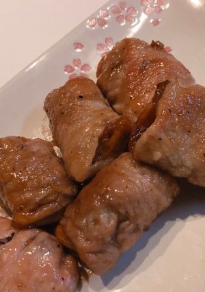 絶品お弁当メイン☆お餅の豚肉巻-レシピのメイン写真