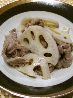 れんこんと牛肉の塩麹炒め-レシピのメイン写真