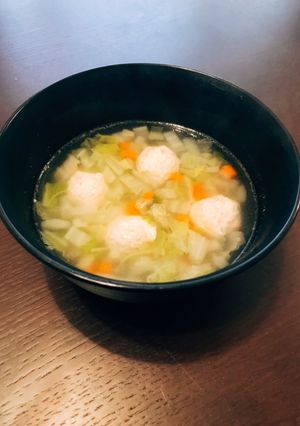 鶏団子の野菜中華スープ-レシピのメイン写真