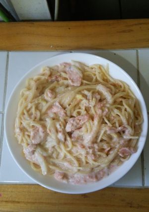 秋鮭と白菜とからし明太子のクリームパスタ-レシピのメイン写真
