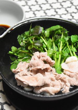 クレソンと豚肉の常夜鍋-レシピのメイン写真