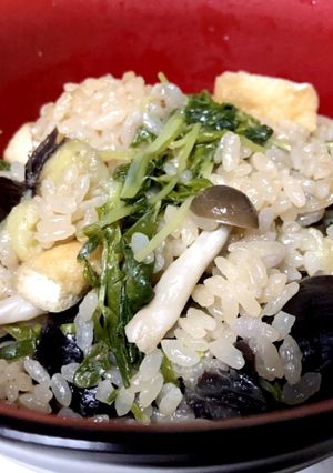 ジャー飯A ナスと揚げの炊き込みご飯-レシピのメイン写真
