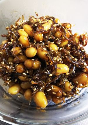 水煮大豆としらすの炒め煮-レシピのメイン写真