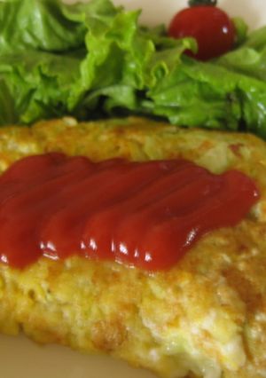 キャベツとじゃがいもで美味いオムレツ♪-レシピのメイン写真