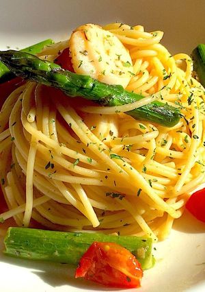 帆立とアスパラのバター醤油パスタ-レシピのメイン写真