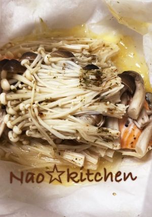 旬の鮭で♪きのこと一緒にレンジ蒸し-レシピのメイン写真