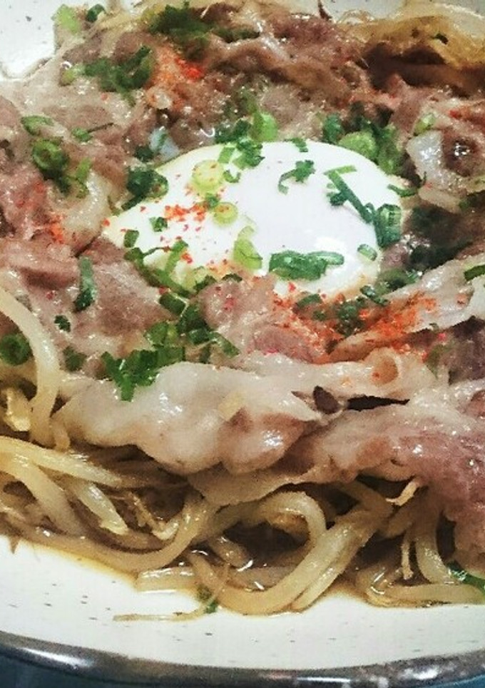 もやしと豚肉のすき焼き風煮♡-レシピのメイン写真