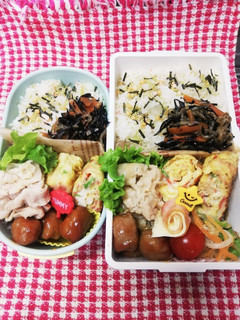 野球少年&パパ弁当♡豚バラ炒め&肉団子-レシピのメイン写真