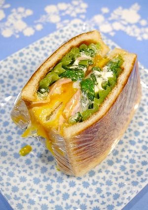 レンジで簡単！小松菜たまごサンド-レシピのメイン写真