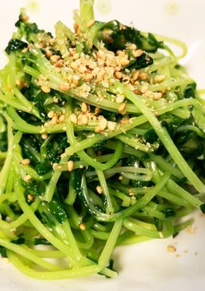 豆苗ナムル　フライパンだけ　簡単　節約-レシピのメイン写真